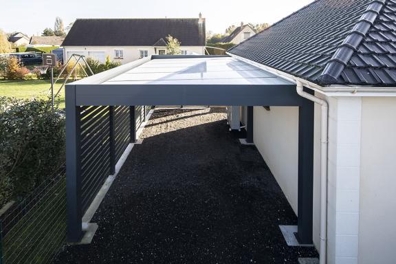 Akena Carport - Protection voiture - Gris alu