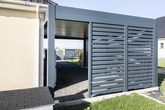 Akena Carport - Protection voiture - Brise-vue alu