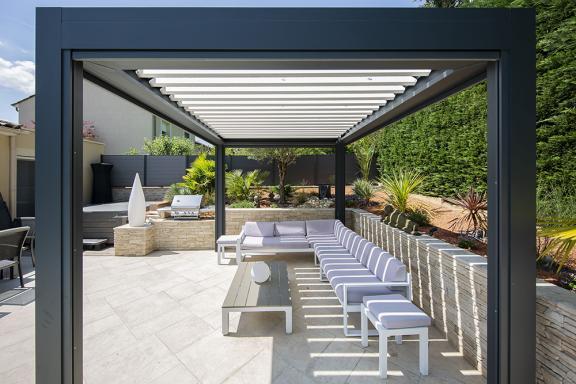 Akena Pergola - Îlot - Vue intérieur - Stores screen