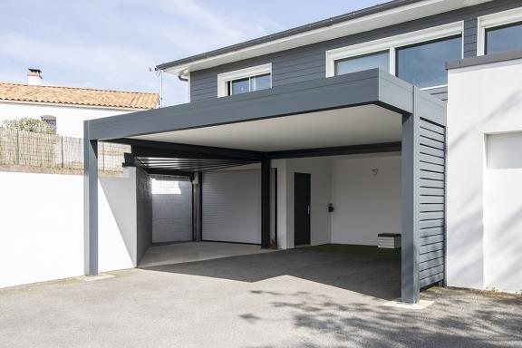Akena Carport - Ilot - Aluminium gris 