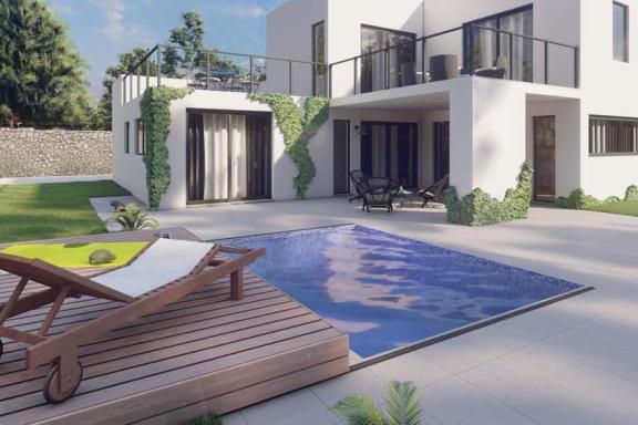 terrasse mobile pooldeck devant la maison