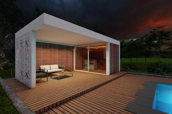 Akena Pool house - Adossé - Salon jardin