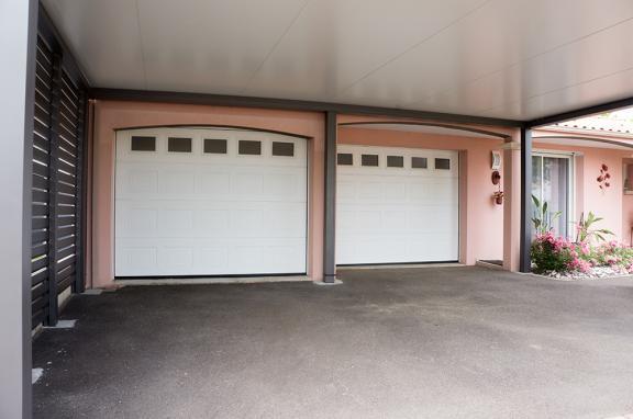 Akena Carport - Toit plat - Brise-vue fixes 2 voitures