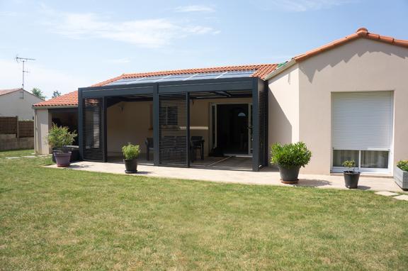 Akena Pergola - Toit ouvert - Brise-vue coulissants lames