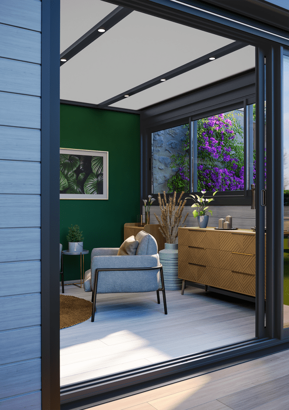 Akena - Extension maison salon toit plat - Pièce à vivre