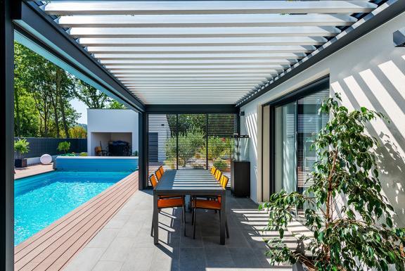 Akena Pergola - Double pergola bioclimatique - Lames orientée