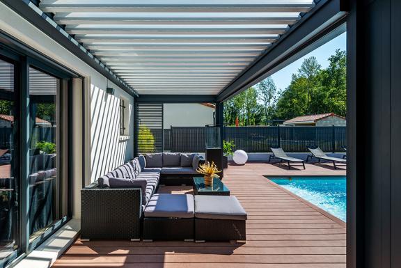 Akena Pergola - Double pergola bioclimatique - Salon de jardin