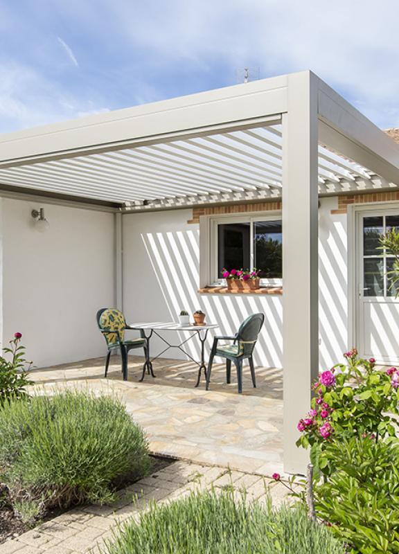 Pergola Adossée : Pergola Aluminium contre le mur