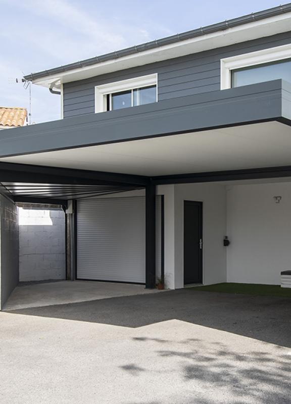 Akena Carport - Ilot - Aluminium gris 