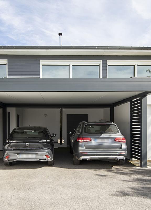 Akena Carport - Ilot - Aluminium gris 