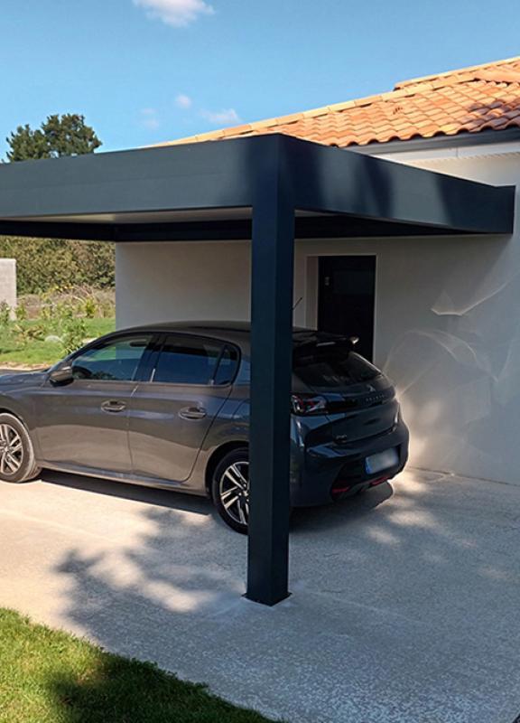 Akena Carport - Aluminium gris - Protection voiture