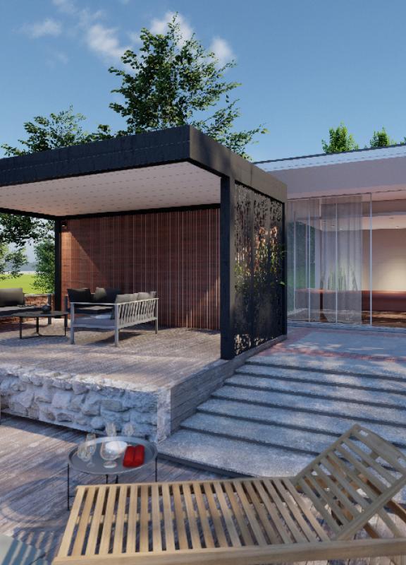 Akena Pool house - Aluminium noir - Extension maison