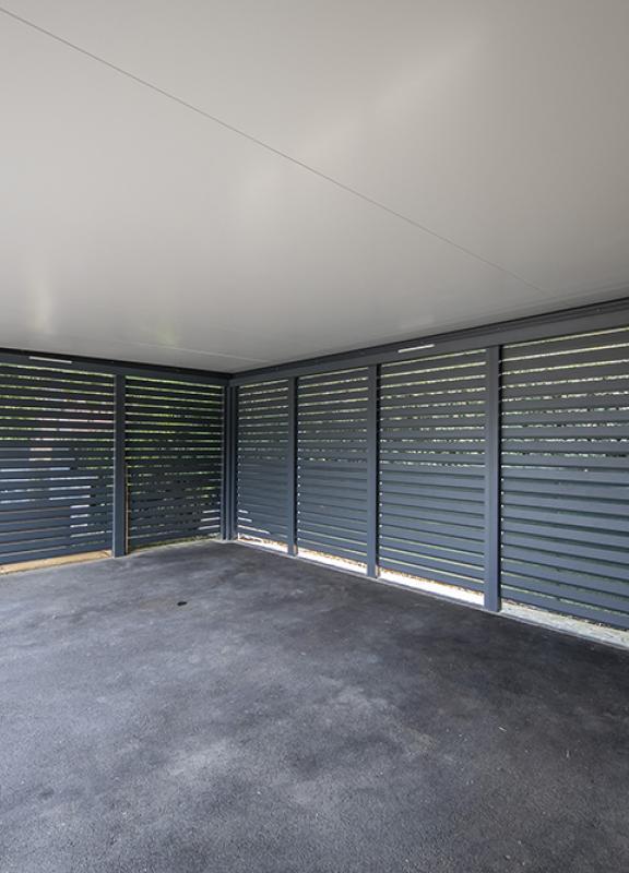 Akena Carport - Double - Brise vue fixe