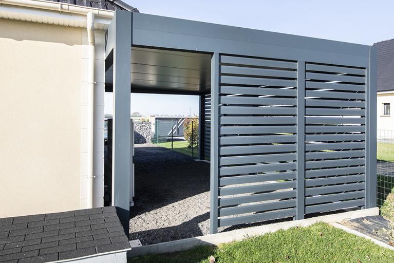 Akena Carport - Protection voiture - Brise-vue alu