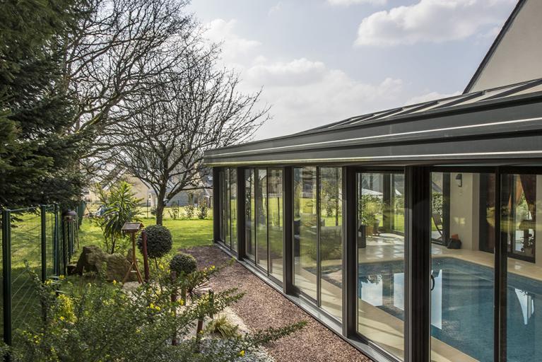 Akena Véranda - Couverture piscine - Aluminium gris