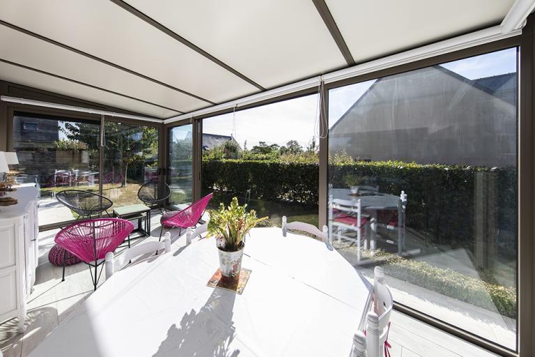 Akena Véranda - Aluminium gris - Agrandir sa maison