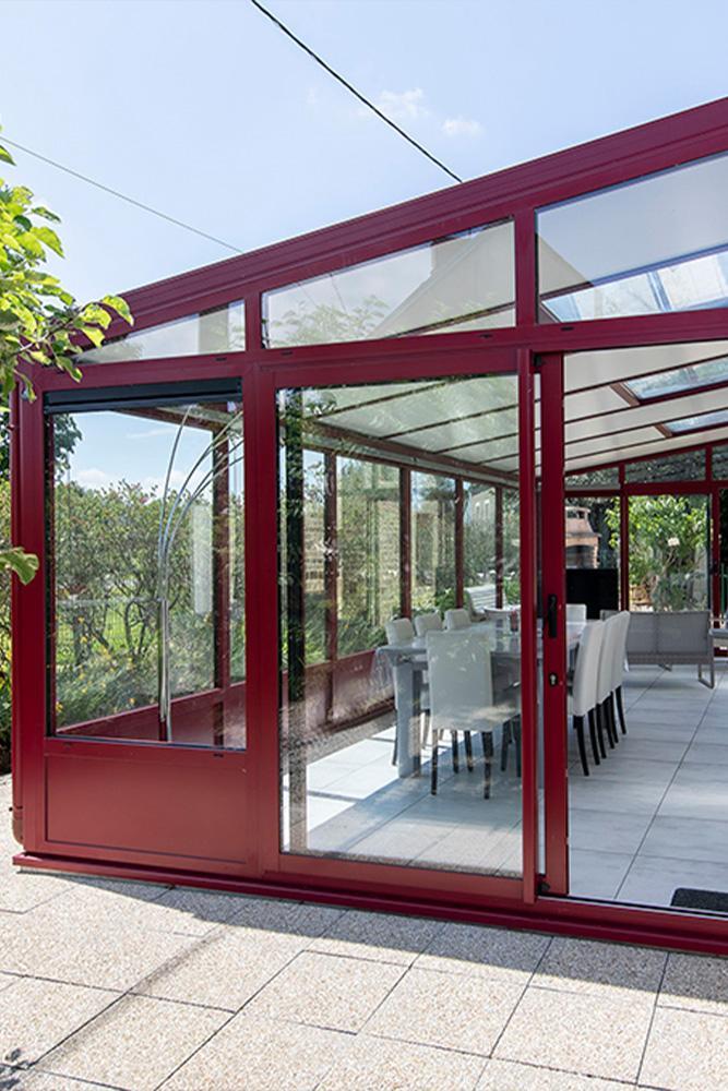 Akena Véranda - Couleur rouge - Pièce de vie lumineuse