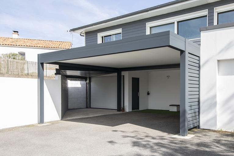 Akena Carport - Ilot - Aluminium gris 