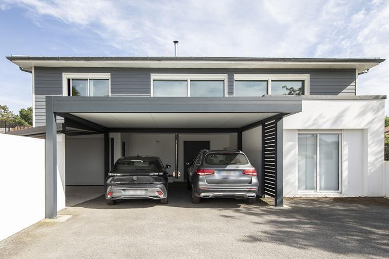 Akena Carport - Ilot - Aluminium gris