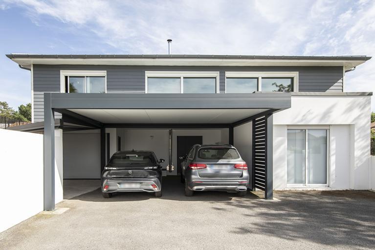 Akena Carport - Ilot - Aluminium gris 