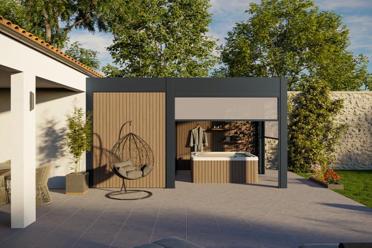 Akena Pool house - Adossé - Stores screen motorisés