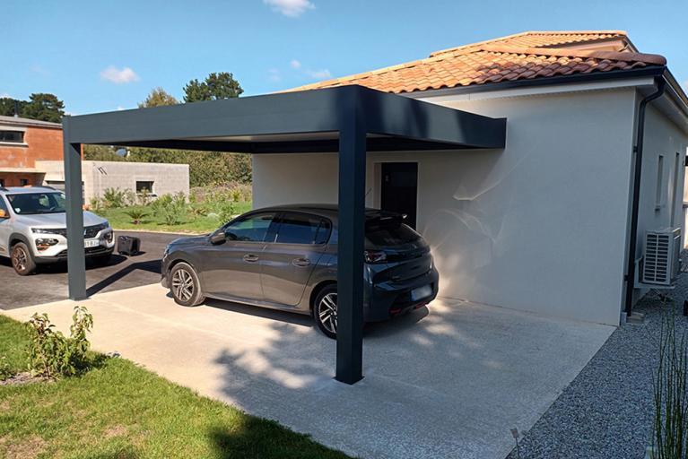 Akena Carport - Aluminium gris - Protection voiture