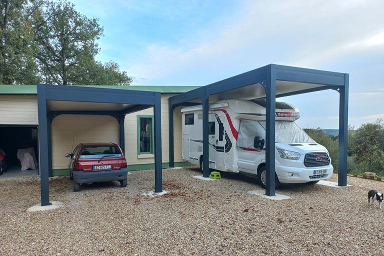 carport adossé camping-car en aluminium Akena