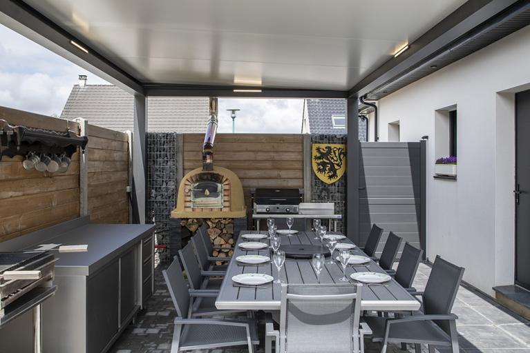 Akena Pergola - Toit plat - Barbecue