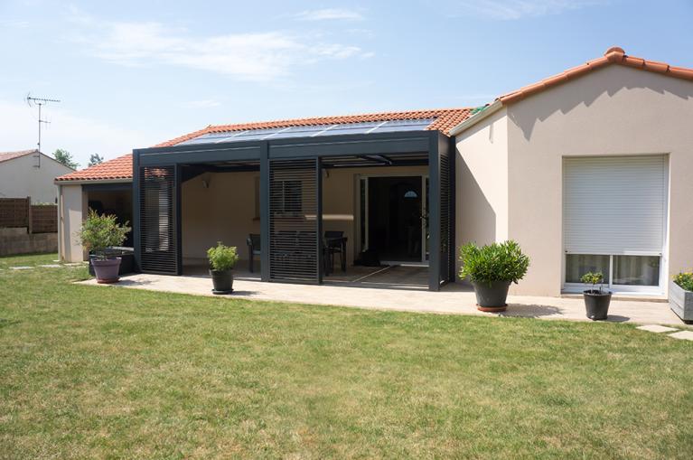 Akena Pergola - Toit ouvert - Brise-vue coulissants lames