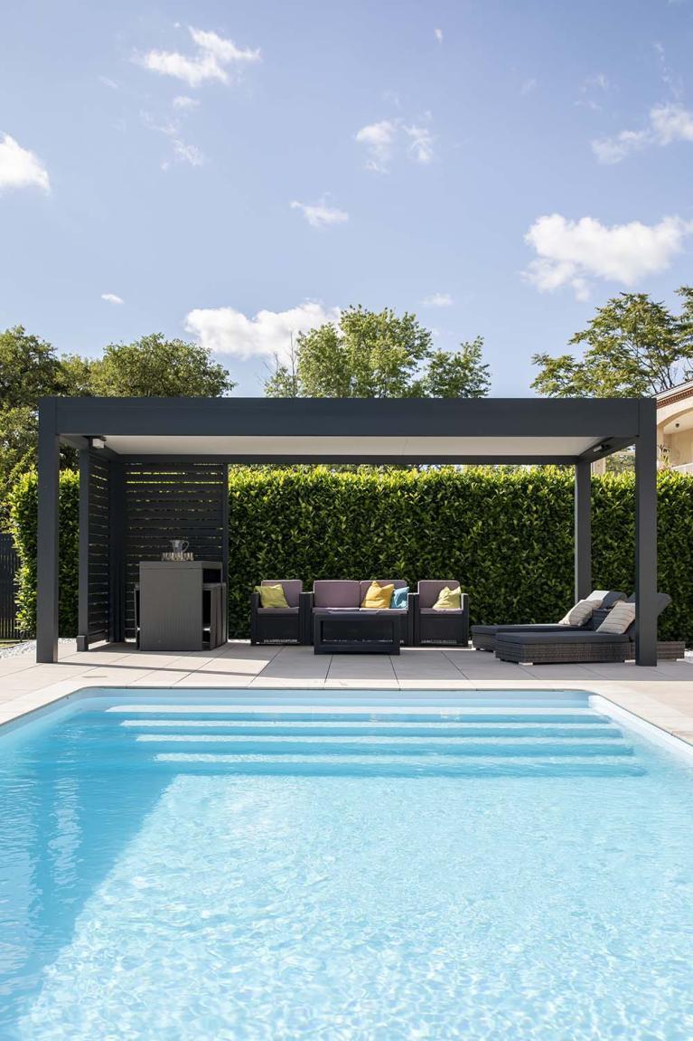 Akena - Pergola toit plat - Salon de jardin