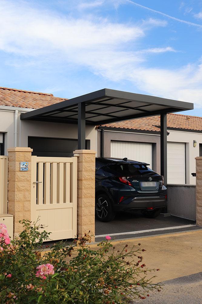 Carport AKENA adossé toit cintré