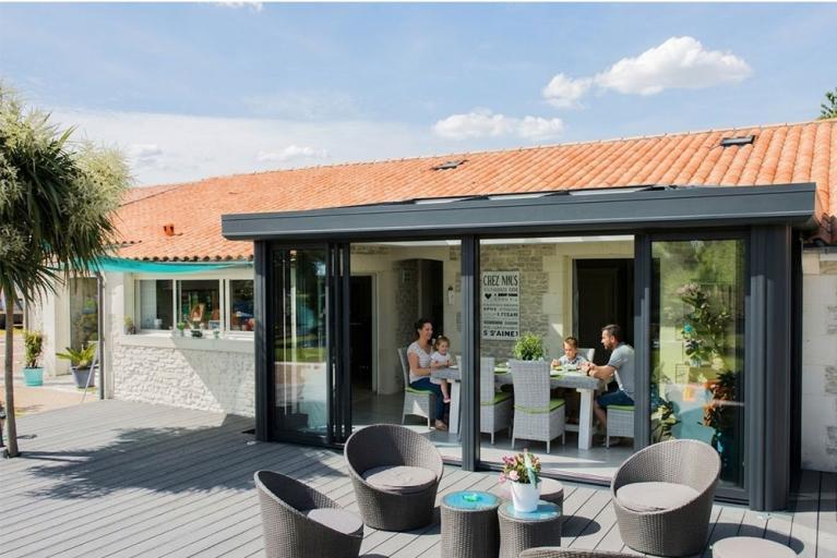 Akena Véranda - Extension de maison - Sur terrasse en bois