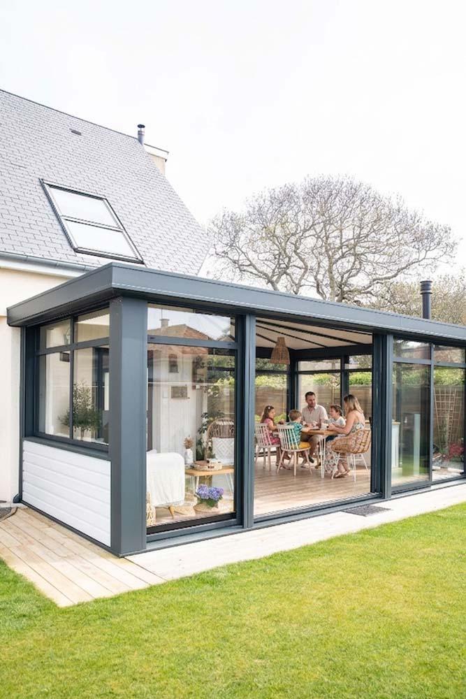 Véranda aluminium AKENA grise anthracite